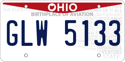 OH license plate GLW5133