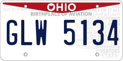 OH license plate GLW5134