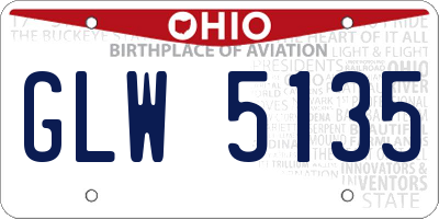 OH license plate GLW5135