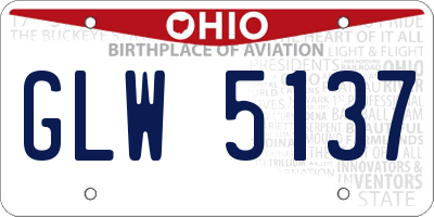 OH license plate GLW5137