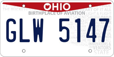 OH license plate GLW5147