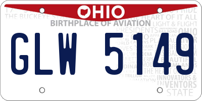 OH license plate GLW5149