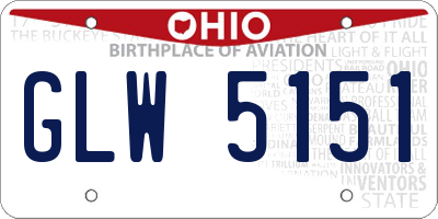 OH license plate GLW5151