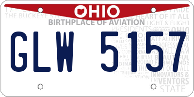 OH license plate GLW5157