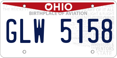 OH license plate GLW5158