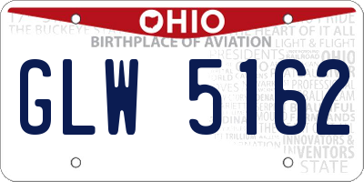 OH license plate GLW5162