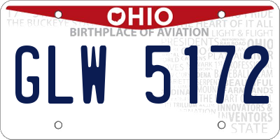 OH license plate GLW5172