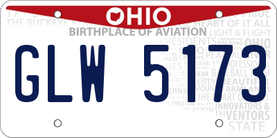 OH license plate GLW5173