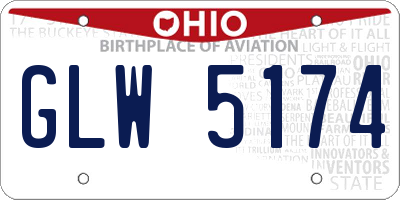 OH license plate GLW5174