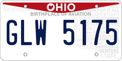 OH license plate GLW5175