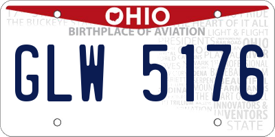 OH license plate GLW5176