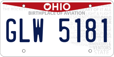 OH license plate GLW5181