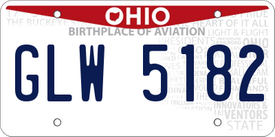 OH license plate GLW5182