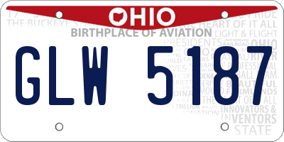 OH license plate GLW5187