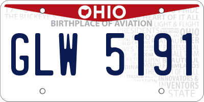 OH license plate GLW5191