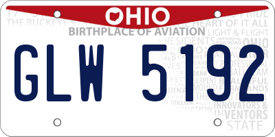 OH license plate GLW5192