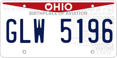 OH license plate GLW5196