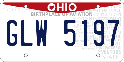 OH license plate GLW5197