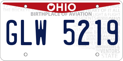 OH license plate GLW5219