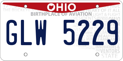 OH license plate GLW5229
