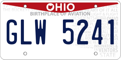 OH license plate GLW5241