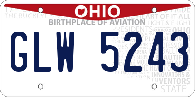 OH license plate GLW5243