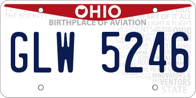 OH license plate GLW5246