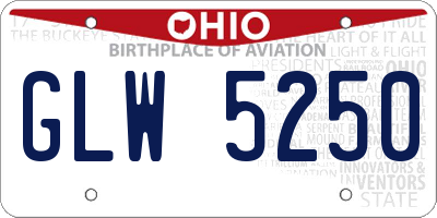 OH license plate GLW5250