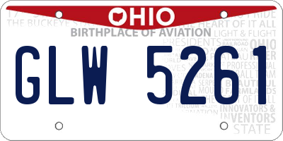 OH license plate GLW5261