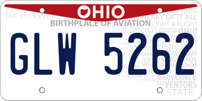 OH license plate GLW5262