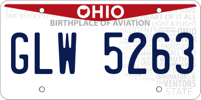 OH license plate GLW5263