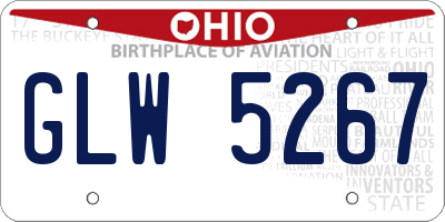OH license plate GLW5267