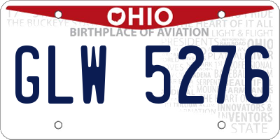OH license plate GLW5276