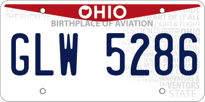 OH license plate GLW5286