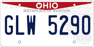 OH license plate GLW5290