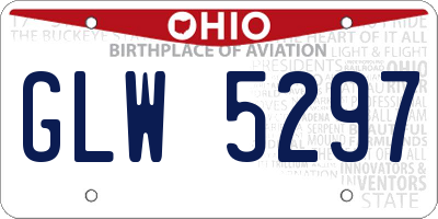 OH license plate GLW5297