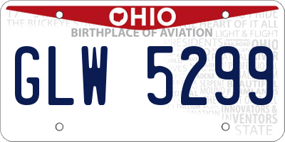 OH license plate GLW5299