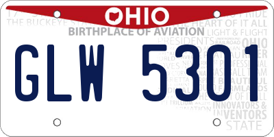 OH license plate GLW5301
