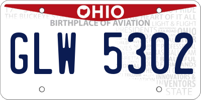 OH license plate GLW5302