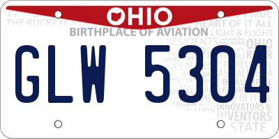 OH license plate GLW5304