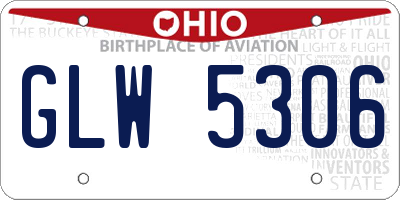 OH license plate GLW5306