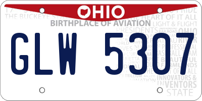 OH license plate GLW5307