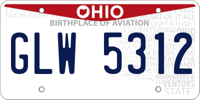 OH license plate GLW5312
