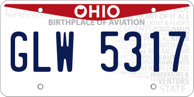 OH license plate GLW5317