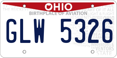 OH license plate GLW5326