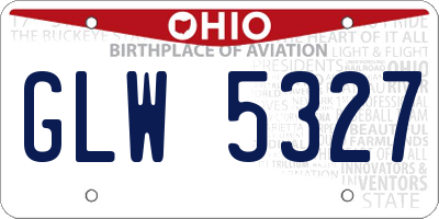 OH license plate GLW5327