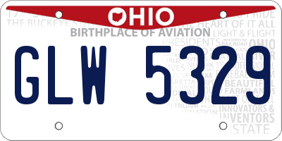 OH license plate GLW5329
