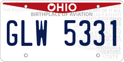 OH license plate GLW5331