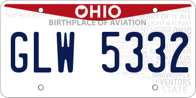 OH license plate GLW5332