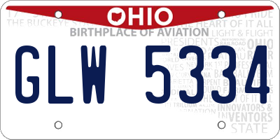 OH license plate GLW5334